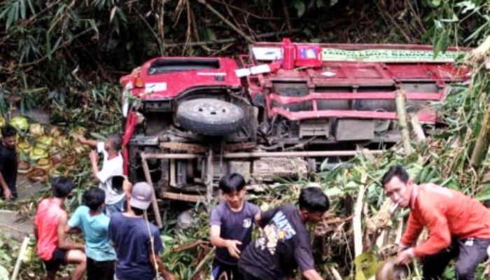 Truk Bermuatan 560 Tabung LPG Terjun ke Jurang di Limau, Sopir dan Kernet Selamat dari Maut