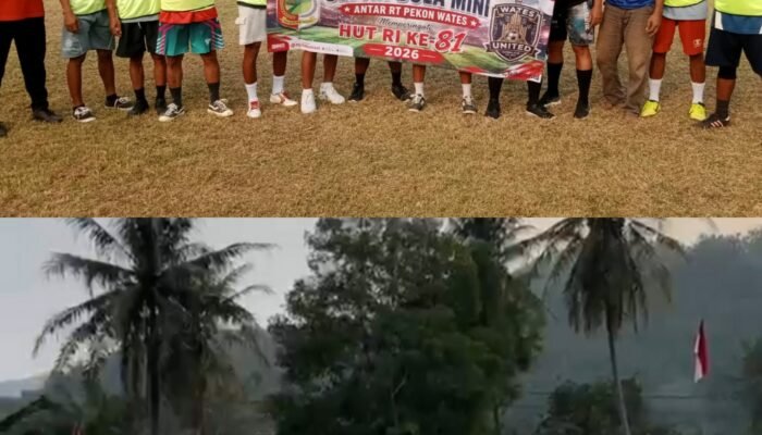 Turnamen Sepak Bola Mini Memeriahkan HUT RI ke 81, Aparatur Pekon Wates Dibuat Tidak Berdaya,Oleh Tim RT 04, 5 – 1
